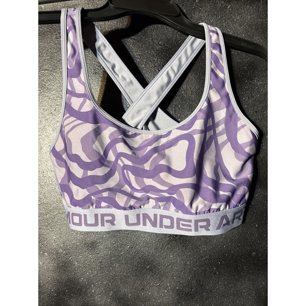 under armour sports bra XL Color shades of Purple wavy compression padded Gym